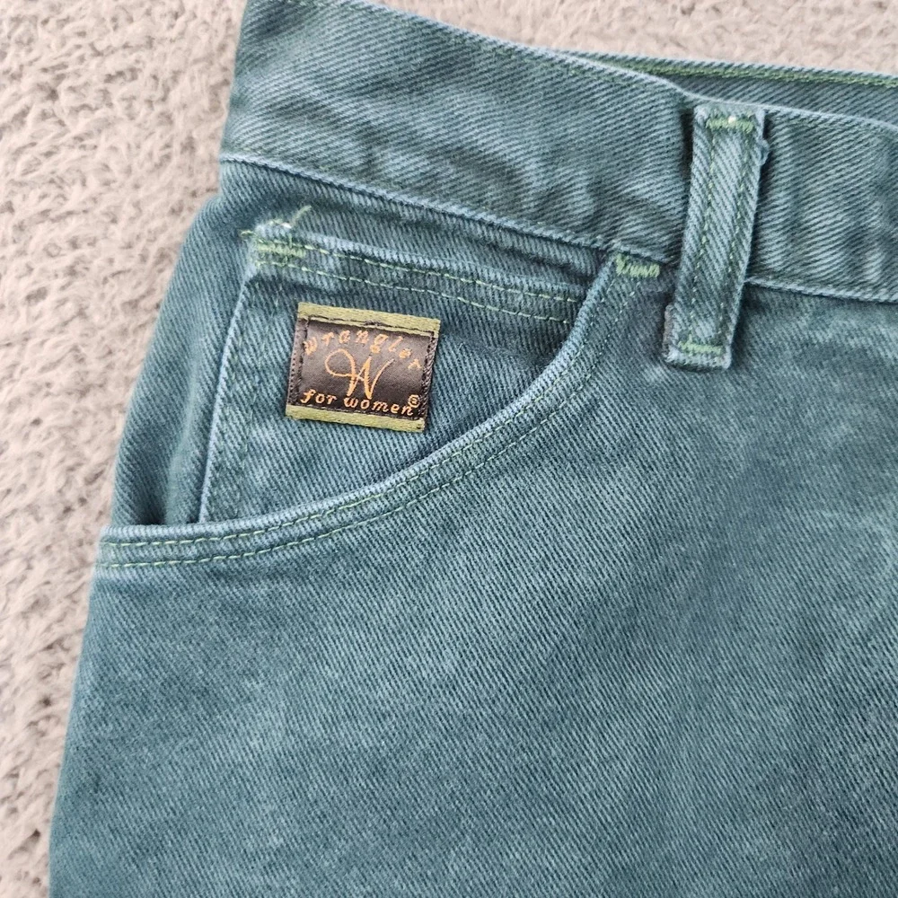 Wrangler Mom Jeans Womens 10 Teal High Rise Tapered Leg Vintage 90s Denim Pants